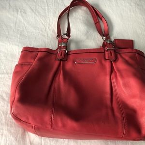Coach Leather Handbag - Salmon